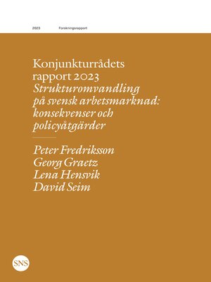 cover image of Konjunkturrådets rapport 2023